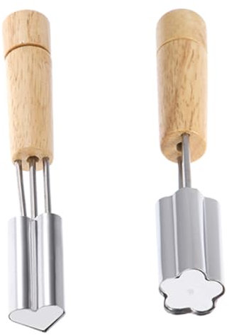 Mikinona 2 piezas Cortadores de Galletas Inoxidable Moldes para Hornear Forma y Flor Herramientas de Cocina para Galletas para Fiestas