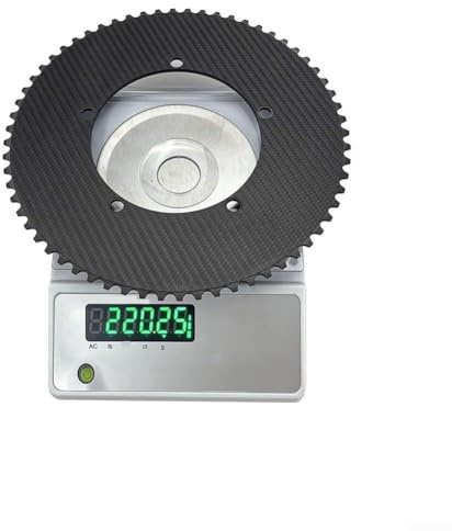 Pumixiy Cadena de fibra de carbono para bicicletas de engranaje fijo con montaje BCD144 y relaciones de transmisión 49T-64T, componente ligero de una sola velocidad (64T)