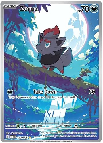 Zorua 142/086 Illustration Rare Pokemon Card | White Flare Set | Pokemon Scarlet & Violet Series | Titan Authenticated