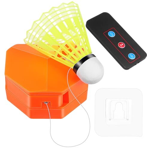 iplusmile Entraîneur de Badminton Portable avec Crochets Auto-adhésifs Et Télécommande, Idéal pour L'entraînement des Débutants à Domicile.