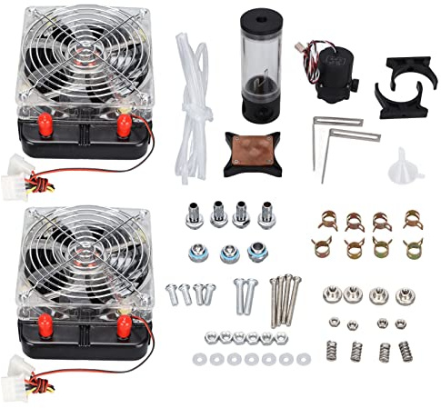 Cooling Fan Kit, CPU Water Cooling System, DIY Computer Water Cooling Kit with S600 Water Pump, 10 Tubes Heat Dissipation Radiator, GPU Water Block for PC Gaming and Overclocking