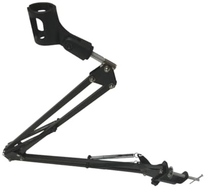 Healeved Microphone 1500g Adjustable Desktop and Stand Suspension Double-braced Boom Arm, Metal Microphone Bracket Folding Arms Load Bearing for Video Recording Families