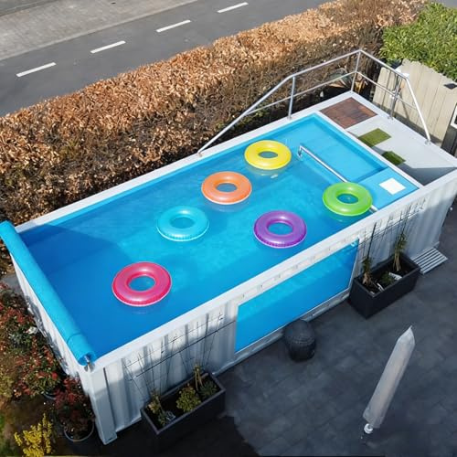 Piscina climatizada sobre el suelo, piscina con contenedor de fibra de vidrio – Piscina de patio trasero de temperatura constante para uso en invierno