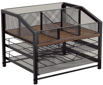 Generico Portacapsule caffè | Contenitore a 3 livelli con cassetti - Portacapsule - per piano banco scrivania parete frigorifero casa cucina bar caffetteria scaffale contenitore