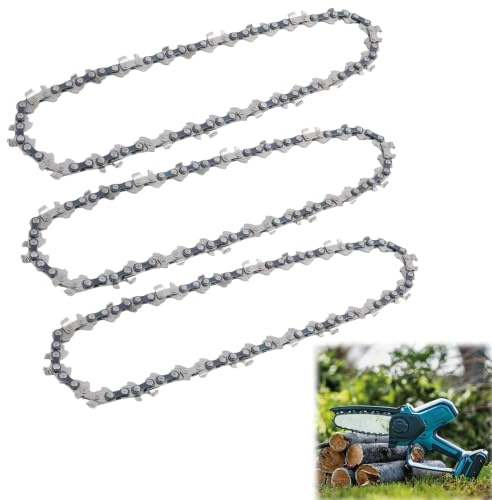 leruiyezs 3-pack sågkedjor 14 tum (35 cm) svärd, 3/8 tum LP, 1,1 mm (0,043 tum), 52 drivlänkar, halvmejsel, för Oregon, Bosch, Einhell Kärcher