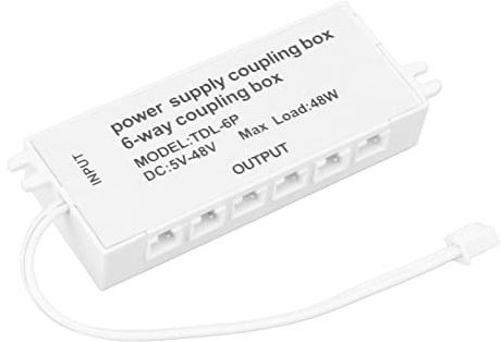 Generic 6-vägs Kopplingsdosa Kompakt Kopplingsdosa för Strömförsörjning för LED-lampor 48W Plug and Play Design ABS-material