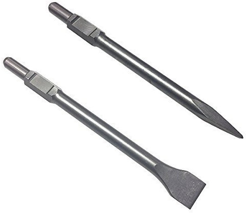 Profi SDS HEX Meißel Set 2 tlg. 50 x 410 mm Spatmeißel Spitzmeißel Sechskant-Aufnahme 30 mm Flach Spat Spitz Breit für Abbruchhammer