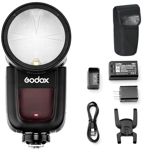 Godox V1-C Flash Speedlite for Canon, 76Ws 2.4G X Wireless TTL 1/8000 HSS Speedlight, 1.5s Recycle, 480 Full Power Flashes with Rechargeable Battery