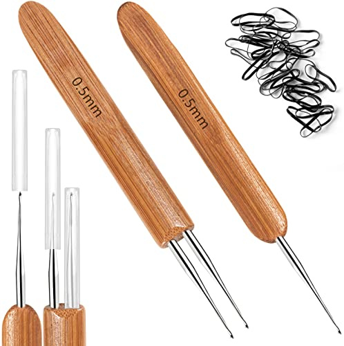 Dreadlocks Häkelnadeln, Häkelnadeln für Dreadlocks, Dreadlocks, Häkelnadel, für Zopfarbeiten, 0,5 mm (1 Haken und 2 Haken) | Dreadlocks, Häkelnadel, für Zopfarbeiten, 0,5 mm