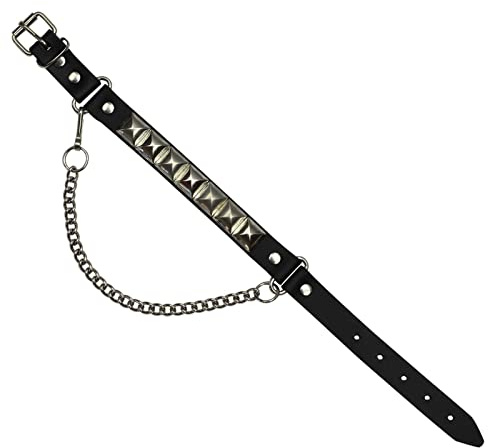 Freak Scene Leather boot chain - pyramid studs - black