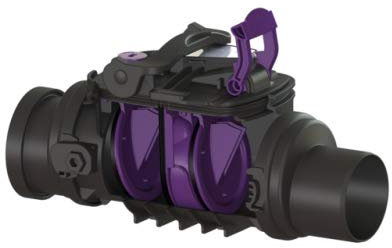 KESSEL Rückstaudoppelverschluss Staufix Control, DN90, freiliegend 770090