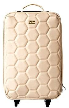 HAC24 Reisekoffer Trolley Reisetasche Beige Stoffkoffer 46 x 30 x 13 cm Rollkoffer Gepäck Koffer Handgepäck