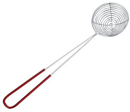 Laluky Draining Scoo p, Skimmer Slotted Spoon, Boba Pearl Scoo p Strainers, Mini Mesh Skimmer Spoon with Handle, Round Hot Pot Strainer for Kitchen Frying Food Pasta(size:S)