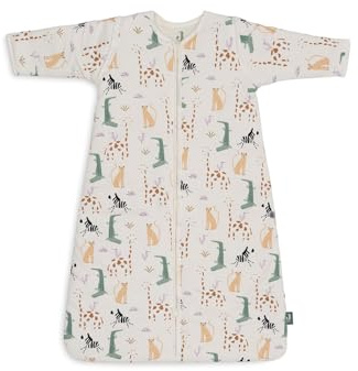 Jollein Schlafsack Baby - Jungle Jambo - 70 cm - Baumwolle - 2.0 bis 3.0 TOG - Abnehmbare Ärmel - Oeko-TEX Zertifiziert - Baby Schlafsack - Dschungel Print