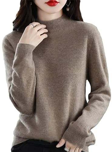 Cashmere Sweaters for Women, 100% Cashmere Lightweight Long Sleeve Crew Neck Pullover Knit Jumpers (Camel,Medium)