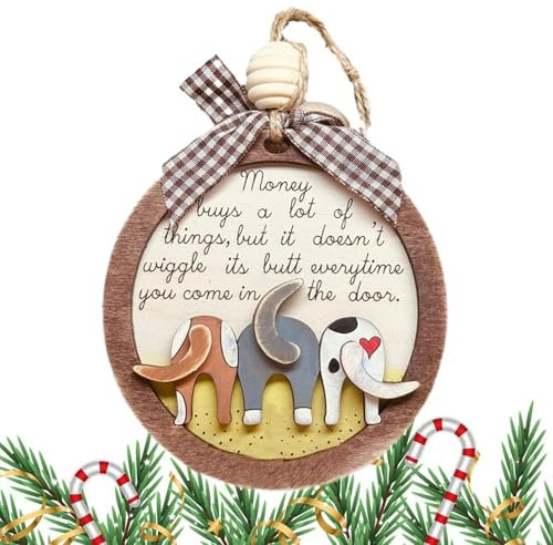 Holzschmuck für den Weihnachtsbaum,Weihnachtsschmuck aus, Festliche Ornament-Weihnachts-Hunde-Hintern-ationen, Festlicher Ornament-, lustiger Anhänger zum Aufhängen, Heimation für Weihnachtsbaum,