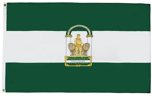 Andalucía - Región Española De Andalucía 90X150Cm Banderas De Jardín Multicolor Banderas De Exterior Con 2 Ojales Bandera De Vacación Decorativa Para Fiesta Vacación Césped