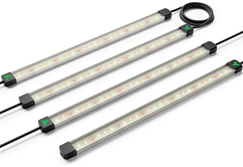 VIVOSUN LumaRay 40cm LED Pflanzenlampe 4er, Vollspektrum mit 60% Rotlicht | effizientes Grow Lampe zur Seitenbeleuchtung für Growzelte bis 120x60 cm, magnetisch, SGS kompatibel