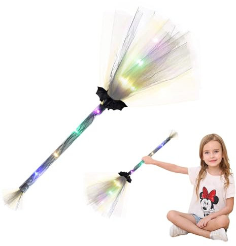 Halloween Prop Witches Broom Sticks - Halloween Props LED Witch Broom - Halloween Props Witch Broom for Theme Parties