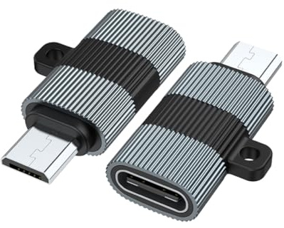 Adaptadores de metal USB tipo C hembra a microUSB macho, convertidores de datos de 480 Mbps, adaptadores de carga para teléfonos y portátiles