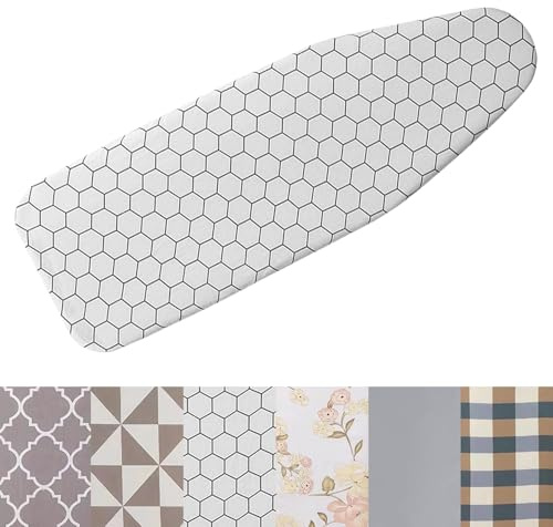 Funda para Tabla De Planchar Acolchado,Funda Tabla De Planchar Hogar Funda De Planchar Algodón para Plancha De Vapor,90x30cm 100x34cm 110x34cm 120x38cm(Blanca,100x34cm)