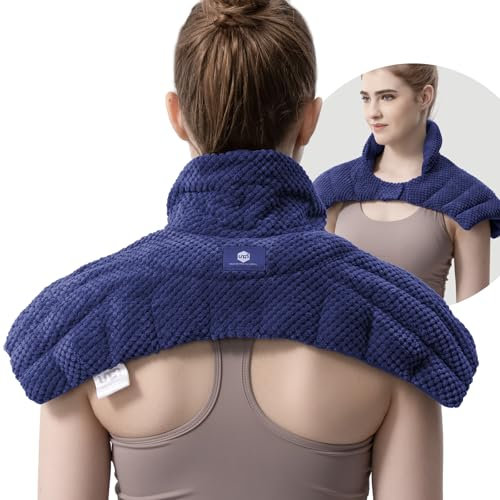 UNCN Large Wheat Bag Microwavable for Neck and Shoulder | Microwave Heat Pad for Pain Relief Shoulder Neck Warmer with Natural Heat Therapy