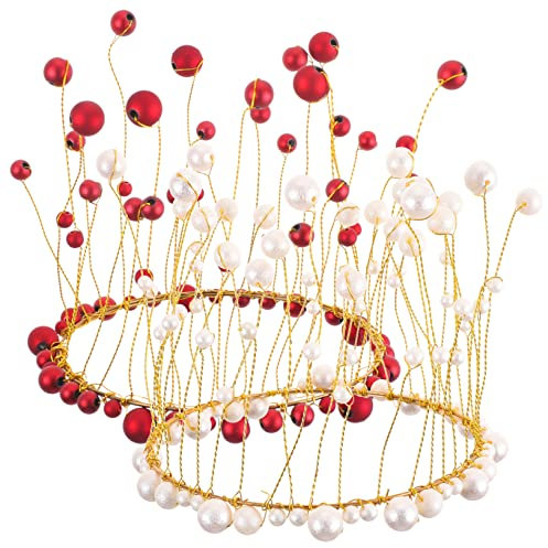 CANIGHT Lot De 2 Couronnes De Perles Pour Décoration De Gâteau, Décoration De Gâteau Pour Pâtisserie, Diadème, Anniversaire, Décoration De Cupcakes, Décorations De Cheveux Pour Fête De