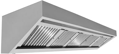 Ristoattrezzature - Cappa in acciaio inox 140x70x45h cm a parete snack senza motore