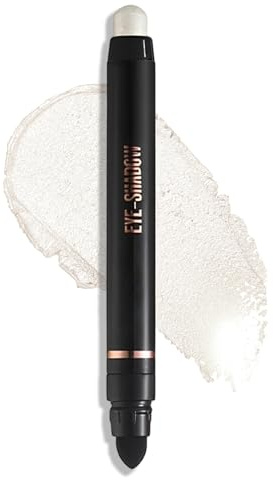 Erinde vit ögonskuggspenna, glitter grädde ögonskuggsstygn, långvarig och vattentät ögonskuggspenna, högpigment metallic Shimmer ögonmakeup Pen #01