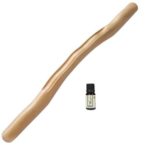 ERINGOGO Massagestab Aus Holz 48cm Manuelles Rücken Und Nackenmassagegerät Tragbar Mit Ätherischem Öl Massagebar Für Zuhause Und Unterwegs