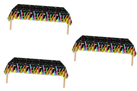 Zerodeko 3 Pezzi Tovaglia Fluorescente per Feste Copritavolo Decorativo per Compleanni Matrimoni Protegge da Macchie Graffi Facile da Smaltire