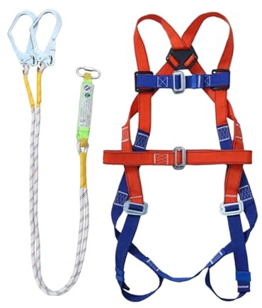 Harnais De Sécurité Pour La Construction | Harnais Corporel Antichute À 5 Points - Équipement Avec Sangle Ajustable Et Longe Pour Chasse Toit Arboriste Hommes | Sécurité Arboriste Toit Escalade