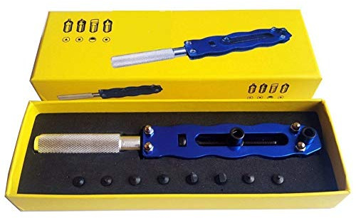 18 To 62mm Acciaio Inox Regolabile Diametro Orologio Custodia Posteriore per Aprire, Orologio Batteria Cover per Aprire Chiave, Grande Chiave Vite Rimuovi Strumenti di Riparazione Kit - Blu