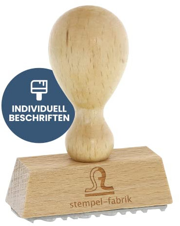 stempel-fabrik Holzstempel - Firmenstempel mit Wunschtext personalisieren - personalisierter Namensstempel, Adressstempel, Bürostempel - 50 x 30 mm - 5 Zeilen