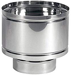 Fumaiolo a botte 4 venti inox base tonda innesto M maschio (300mm)