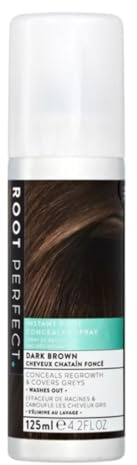 ROOT PERFECT 125ML DARK BROWN, Root Touch Up Spray, Instant Root Concealer for Grey Coverage, Temporary Hair Colour Spray, Quick-Dry, Hair Disguise Solution