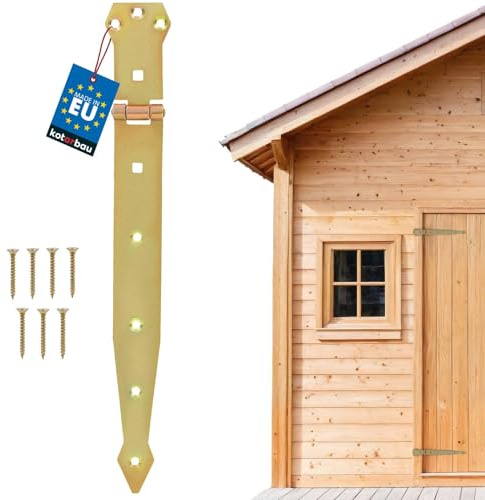KOTARBAU® Gångjärn 300 mm Dörrgångjärn Portgångjärn Galvaniserad Dekorativ Gul Svart pulverlackerad
