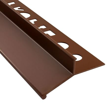 Alu Balkon Terrasse abtropf Fliesenschiene Profil Schiene 3m 10mm braun | Für Balkon- und Terrassenkanten mit sauberer Tropfkante, mit Abtropfkante, 10mm Profilhöhe, 3m, Aluminium, matt, braun