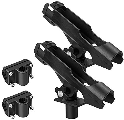 XiYee Rutenhalter für Boot Kajak, 2 PCS Multifunktions Angelrutenhalter Drehbar, Verstellbare Schiene, Angelrutenhalter Stabil 360 Grad Drehbar und Einfach Stellbar