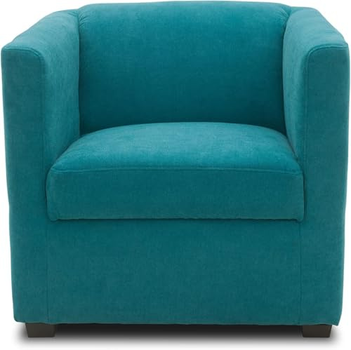 DOMO. collection Sessel Bob FK, kleiner Retro-Sessel mit Armlehnen und Federkern, Polstersessel, Cocktailsessel, Loungesessel, 73 x 75 x 69 cm (BxTxH), Webstoff in türkis | Sessel mit Federkern für hohen Sitzkomfort und modernes Wohnen, 68 x 77 x 80 cm (BxTxH)