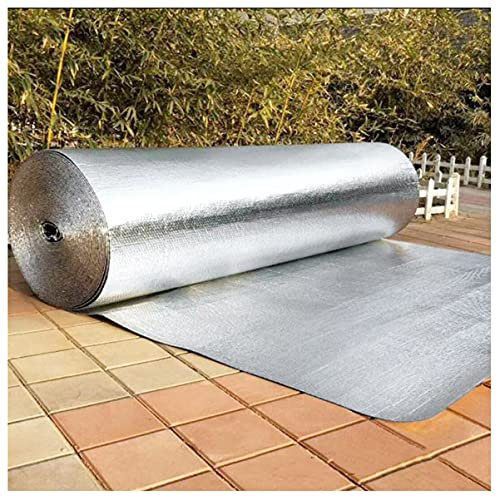 NAKAN Doppelte Alu-Luftpolsterfolie Isolierfolie, 4-5mm Isolierungsfolie Wärmehaltung Membran Strahlende Dampfsperre für Wände, Böden Und Dach(Size:1x20m(3x65ft))