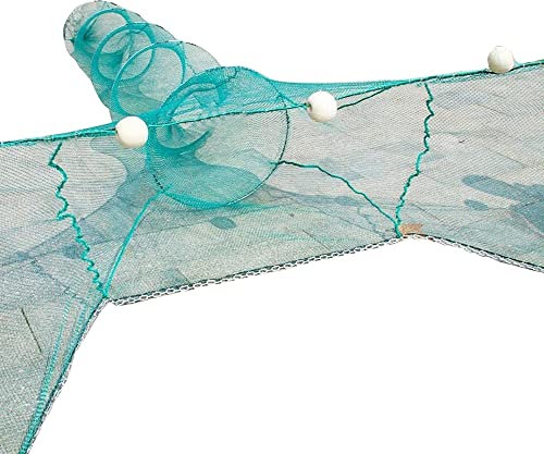 Enfunt-Home Fischreuse Faltbarer Köderfischreuse,tragbar Fisch Reuse Mit Kette Und Schwimmer,Fischen,Aal, Garnelen, Hummer,Krebsen Reusen Für Fischfang (2x1x2m)