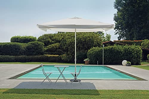 CAESAROO Ombrellone Rettangolare 3x2 m con palo Centrale in Alluminio Bianco - Alluminio