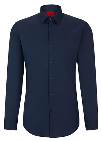 HUGO Hommes Kenno Chemise Slim Fit en Popeline de Coton mélangé