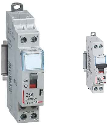 Legrand 412544 CX3 BTICINO/interrupteur, 2 NA 230 V Installation, 25 & Legrand - Disjoncteur Phase + Neutre - 16A - bornes à vis - 1 module