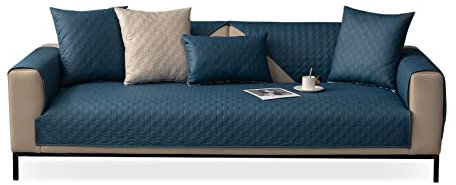 VanderHOME Anti-Rutsch Sofabezug Wasserdicht Sofa überwurfdecke für Verschütten Abnutzung und Riss Schützen Sofa Protector Schutz vor Haustier Katze Hunde 90 * 70cm-Blau/Rückenlehnen-1 PC
