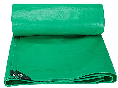 Tarpaulin 2 x 3 m Waterproof Heavy Duty 130GSM Tarp Sheet Cover with Eyelets for Garden Furniture, Pool, Car, Truck - Green