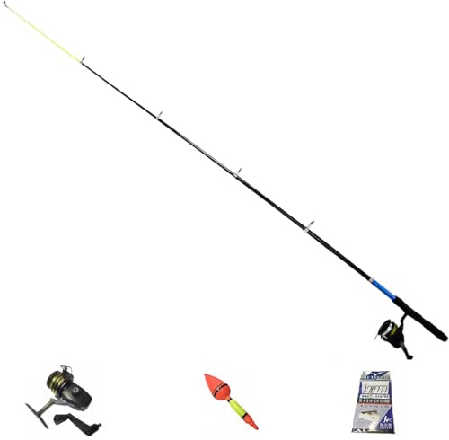 Pack caña de Pescar Trimax 1,8m | Kit Completo de caña de Pescar telescópica Ultraligera para niños + Carrete + anzuelos + señuelos + flotadores + Hilo