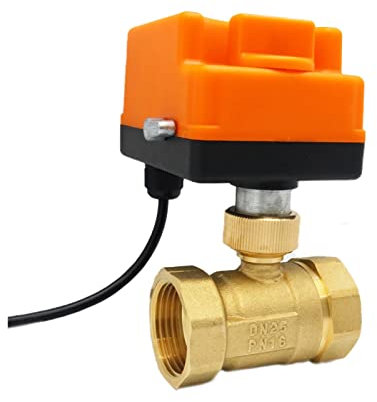 Kugelhahn, Kugelhahn-Absperrventil, 1/2 3/4 1 2 motorisierter Kugelhahn 220 V 12 V 24 V 3-Draht-2-Punkt-Steuerung Messing-Elektro-Kugelhahn mit manuellem Umschaltventil (Color : 24VDC, Size : 0.5