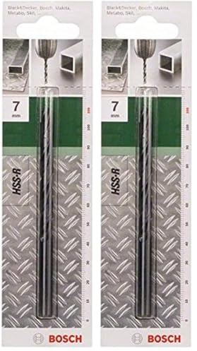 Bosch 2609255015 Metal Drill Bits HSS-R with Diameter 7.0mm (Pack of 2)